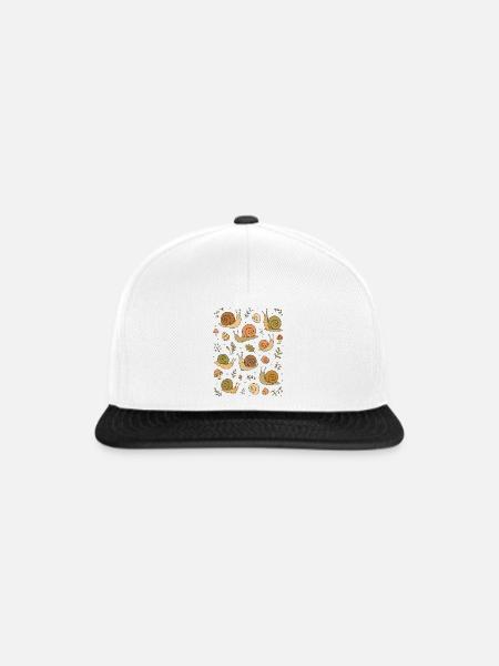 Schnecken | Garten Natur & Wald - Snapback Cap - Weiß/Schwarz