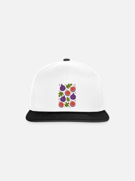 Feigen | Frucht Botanik & Mediterran - Snapback Cap - Weiß/Schwarz
