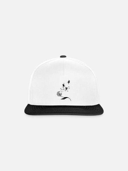 Schmetterlingdesign Pusteblumen Wiese Herzen Feen - Snapback Cap - Weiß/Schwarz