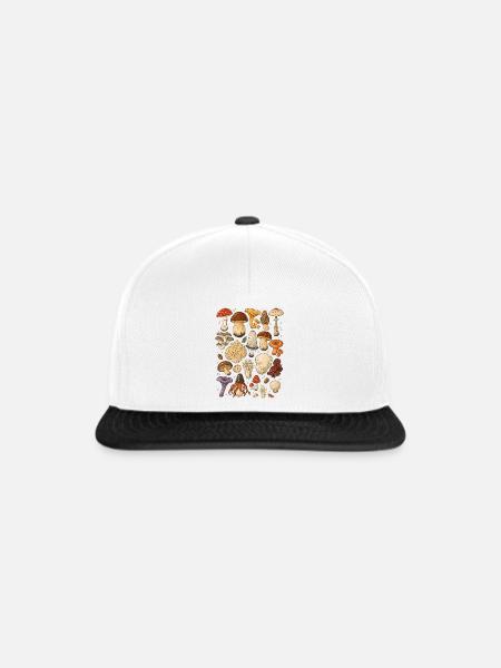 Pilze | Mykologie & Wald - Snapback Cap - Weiß/Schwarz