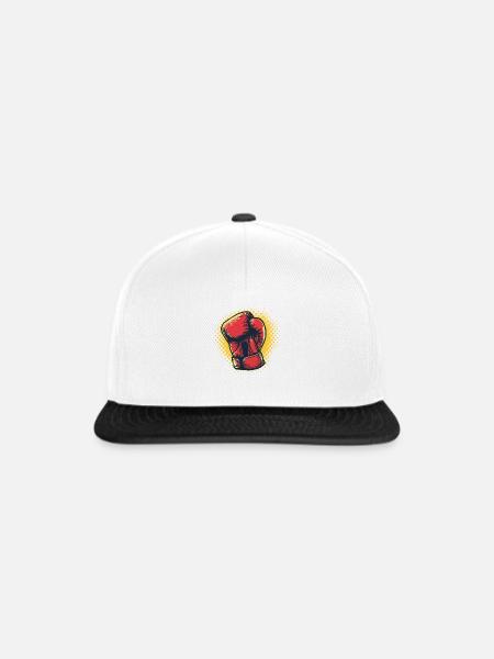 Boxhandschuhe Grafik - Snapback Cap - Weiß/Schwarz