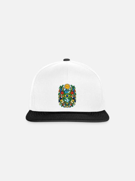 Brasilien | Amazonas, Tukane & Samba - Snapback Cap - Weiß/Schwarz