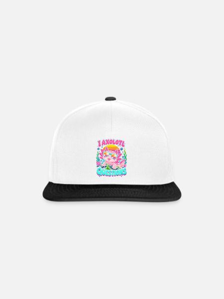 Axolotl am Strand mit Sonnenbrille - Snapback Cap - Weiß/Schwarz