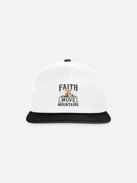 Der Glaube kann Berge versetzen - Snapback Cap - Weiß/Schwarz