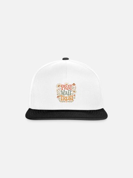 Pray Wait Trust - Snapback Cap - Weiß/Schwarz