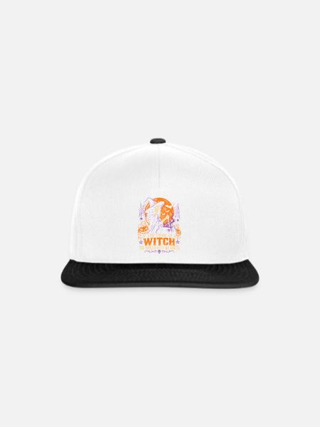 Hexenkessel Nacht Halloween Stil - Snapback Cap - Weiß/Schwarz