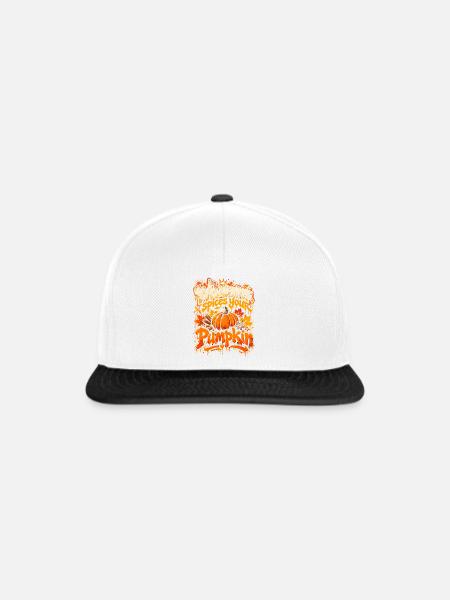 Kürbiswürze Pumpkin-Style - Snapback Cap - Weiß/Schwarz