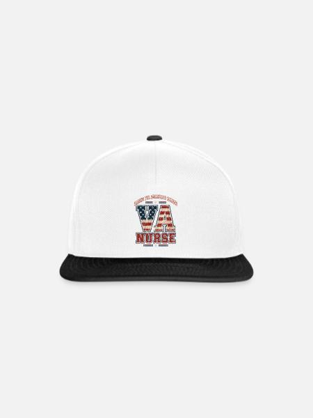 V-A Pflegehelden Patriotisches Design - Snapback Cap - Weiß/Schwarz