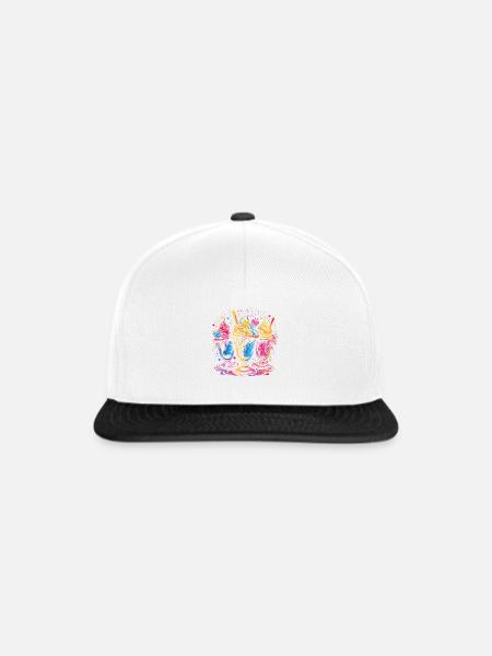 Eisbecher Vaporwave - Snapback Cap - Weiß/Schwarz