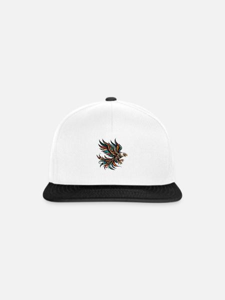 Indianischer Adler Orange - Snapback Cap - Weiß/Schwarz