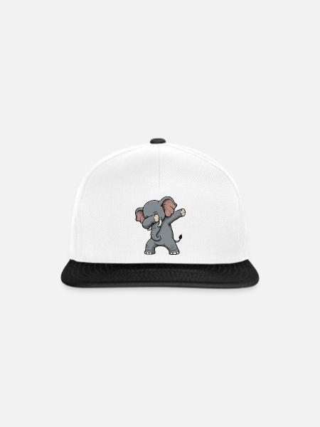 Dab-Elefant Cartoon - Snapback Cap - Weiß/Schwarz