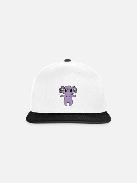 Satan Ziege Motiv - Snapback Cap - Weiß/Schwarz
