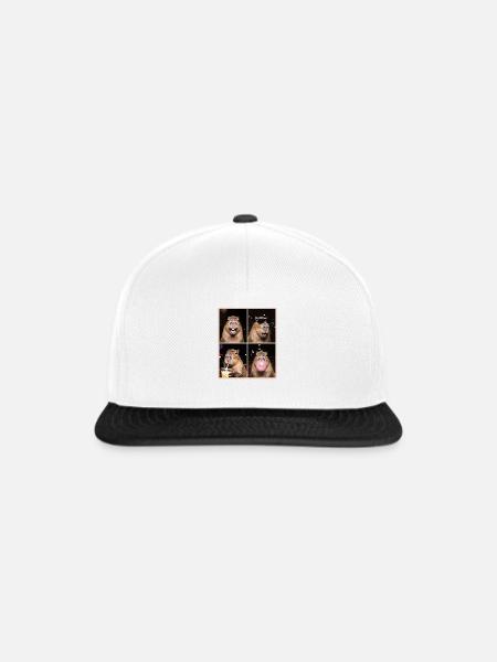 Wasserschwein Capybara - Snapback Cap - Weiß/Schwarz