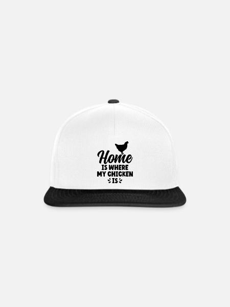 Huhn Zuhause Humor - Snapback Cap - Weiß/Schwarz
