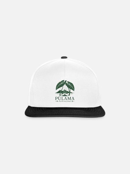 Pūlama schätzen und schützen - Snapback Cap - Weiß/Schwarz