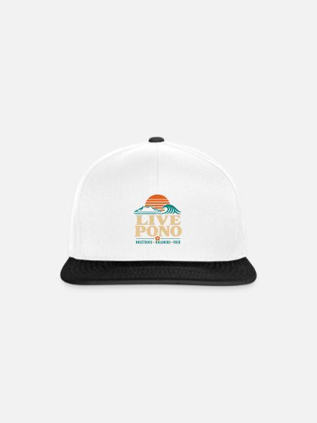 Live Pono - Snapback Cap - Weiß/Schwarz