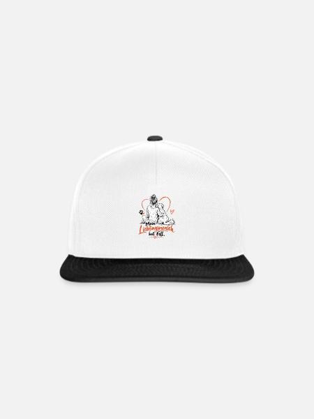 Mein Lieblingmensch hat Fell. - Snapback Cap - Weiß/Schwarz