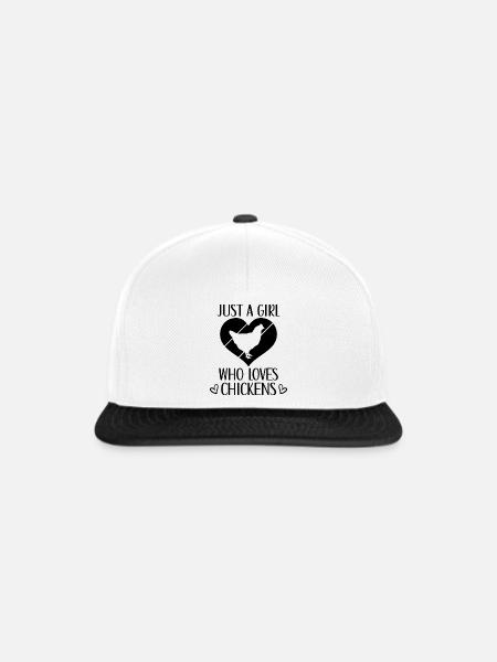 Huhn Statement Herz - Snapback Cap - Weiß/Schwarz