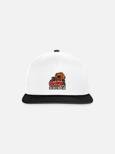 Müllmann Müllabfuhr lustiges Weihnachtsmotiv - Snapback Cap - Weiß/Schwarz