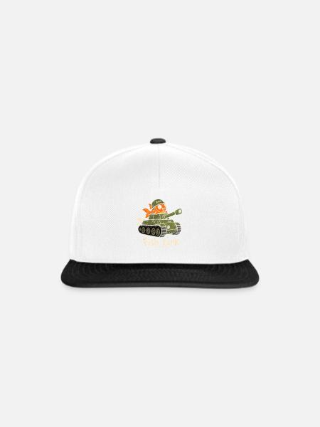 Fischtank Panzerheld Cartoon - Snapback Cap - Weiß/Schwarz