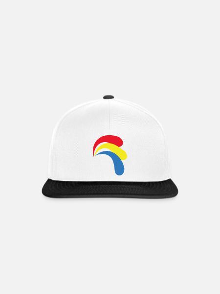 Primärfarbene Bogenformen - Snapback Cap - Weiß/Schwarz