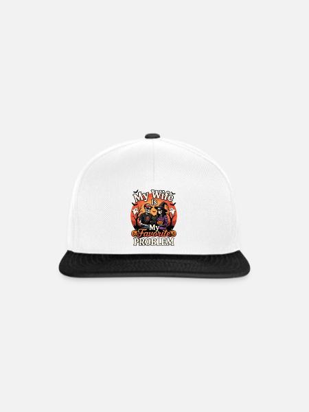 Paar-Skelett-Halloween-Hochzeitshumor - Snapback Cap - Weiß/Schwarz