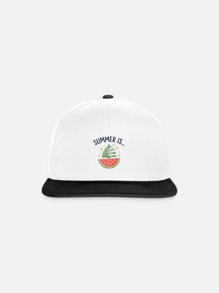 Summer Is Watermelon Segelboot Sommer - Snapback Cap - Weiß/Schwarz