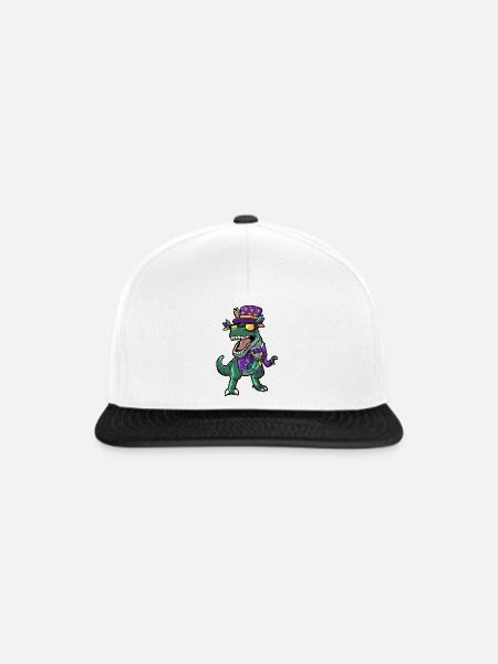 Mardi Gras Dino - Snapback Cap - Weiß/Schwarz