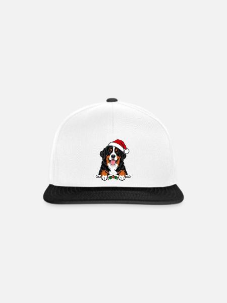 Weihnachten Berner Sennenhund - Snapback Cap - Weiß/Schwarz