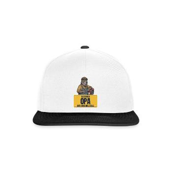 Opa lustig - Oldtimer, nur Originalteile - Snapback Cap - Weiß/Schwarz - Vorne