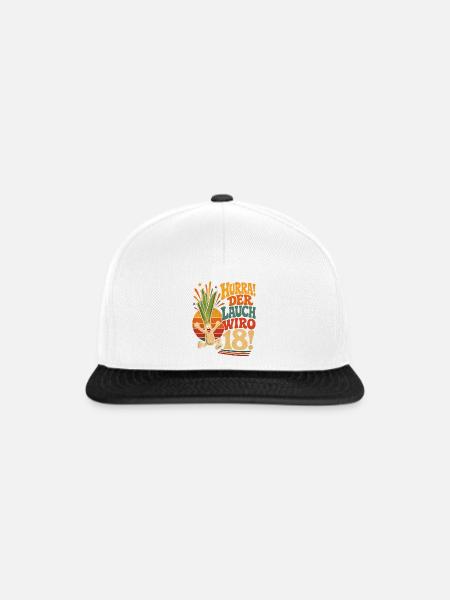 Hurra der Lauch wird 18 Jahre - Snapback Cap - Weiß/Schwarz