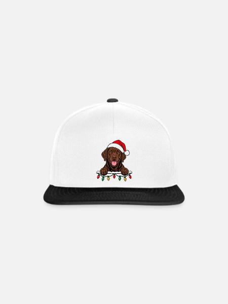 Weihnachten Brauner Labrador - Snapback Cap - Weiß/Schwarz