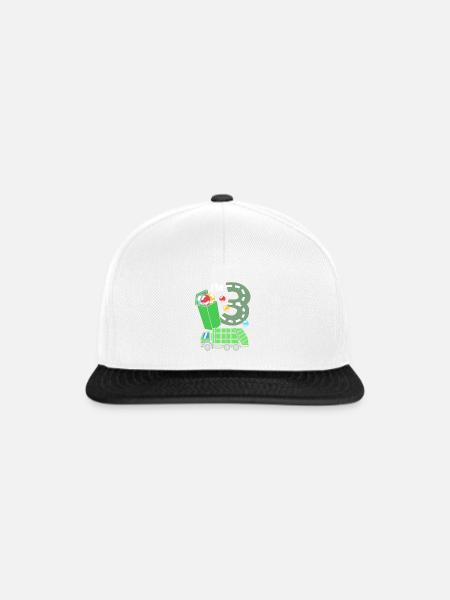 Müllwagen Müllauto Müllmann Mülleimer - Snapback Cap - Weiß/Schwarz