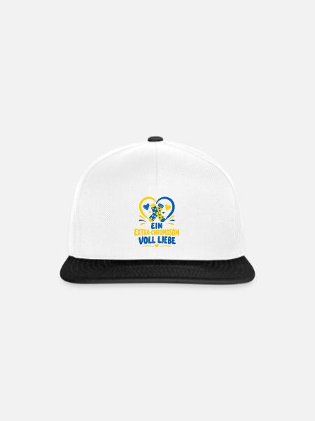Down-Syndrom Bewusstsein – Ein Extra-Chromosom  - Snapback Cap - Weiß/Schwarz