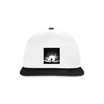 B&W Santa Moon Design - Snapback Cap - Weiß/Schwarz - Vorne