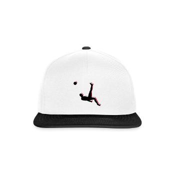 Fußball Fallrückzieher Sport - Snapback Cap - Weiß/Schwarz - Vorne