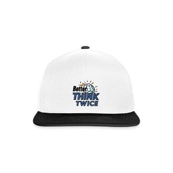 Besser zweimal Nachdenken - Snapback Cap - Weiß/Schwarz - Vorne