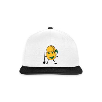 Orangen Bauarbeiter - Snapback Cap - Weiß/Schwarz - Vorne