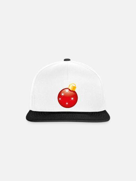 Smiley Christmas bauble - Snapback Cap - Weiß/Schwarz