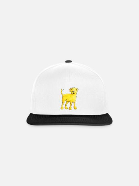 Glücklicher Blonder Labrador Retriever Hund - Snapback Cap - Weiß/Schwarz