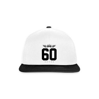60 Number crown - Snapback Cap - white/black - Front