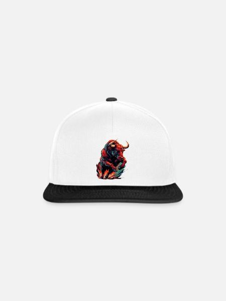 Stier - Snapback Cap - Weiß/Schwarz