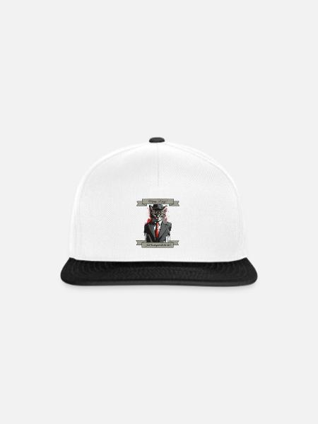 Chef Katze - Snapback Cap - Weiß/Schwarz