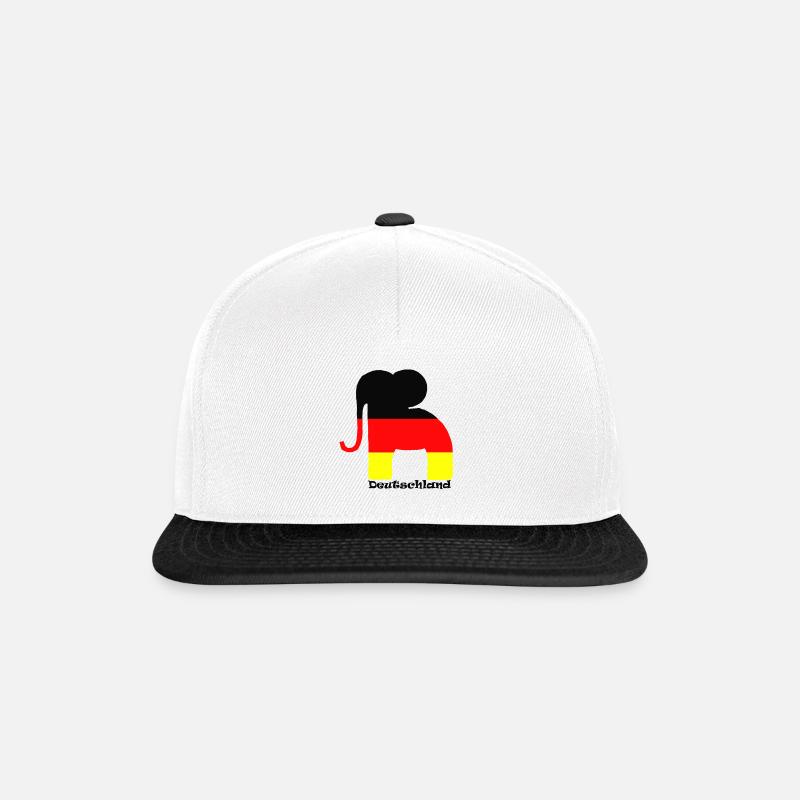 Elefant Deutschland - Snapback Cap - Weiß/Schwarz