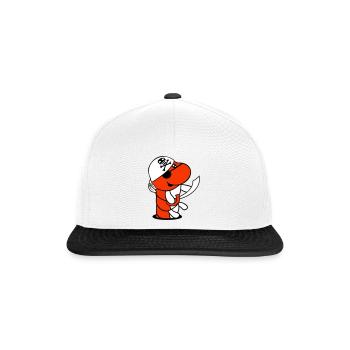 Caterpillar Hole Pirate Sailor Hat Funny Cute Comic - Snapback Cap - white/black - Front