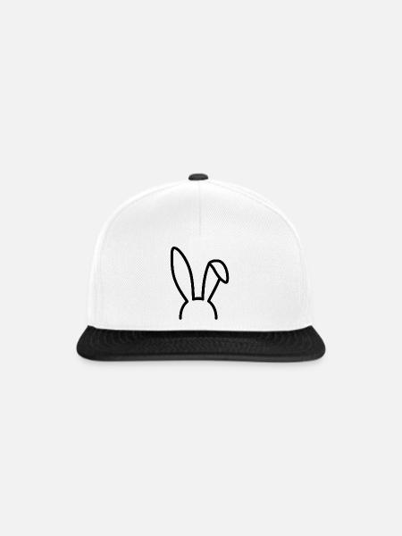 Bad Bunny Design - Snapback Cap - Weiß/Schwarz