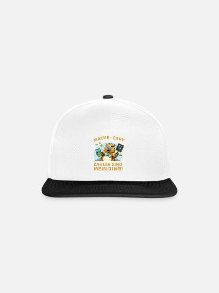 Mathe-Capybara – Zahlen sind mein Ding! - Snapback Cap - Weiß/Schwarz