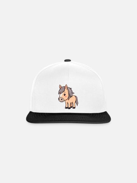 Islandpferd Isländer Pferd - Snapback Cap - Weiß/Schwarz