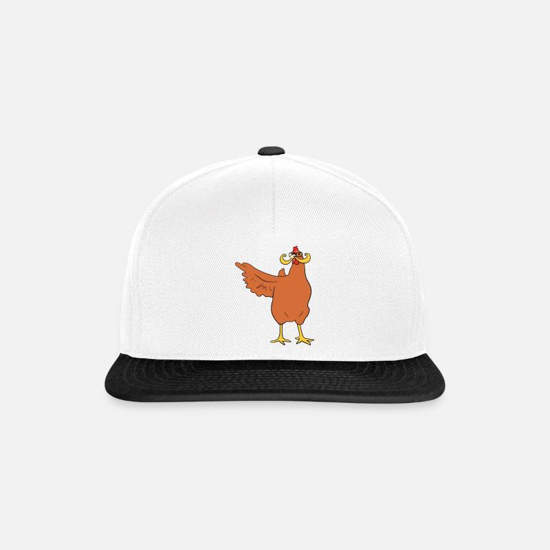 No Chicken Here - Snapback Cap - white/black