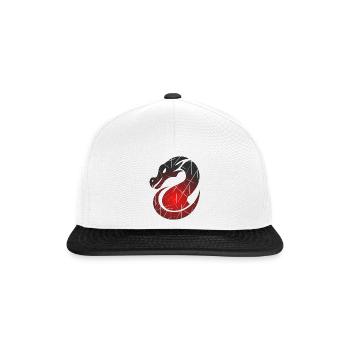 Dragon rouge avec texture fendue - Casquette snapback - blanc/noir - Devant